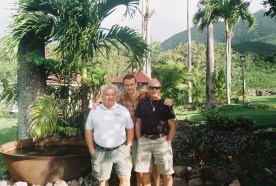 The boys. I found myself having breakfast with these fine gentlemen frequently, in Lupi's (left) gorgeous former plantation hotel. Monkeys would be found roaming the garden every day!